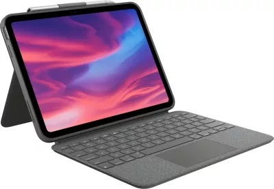 Mbështjellës me tastierë Logitech Combo Touch për iPad 10th Gen, AZERTY, Oxford Grey