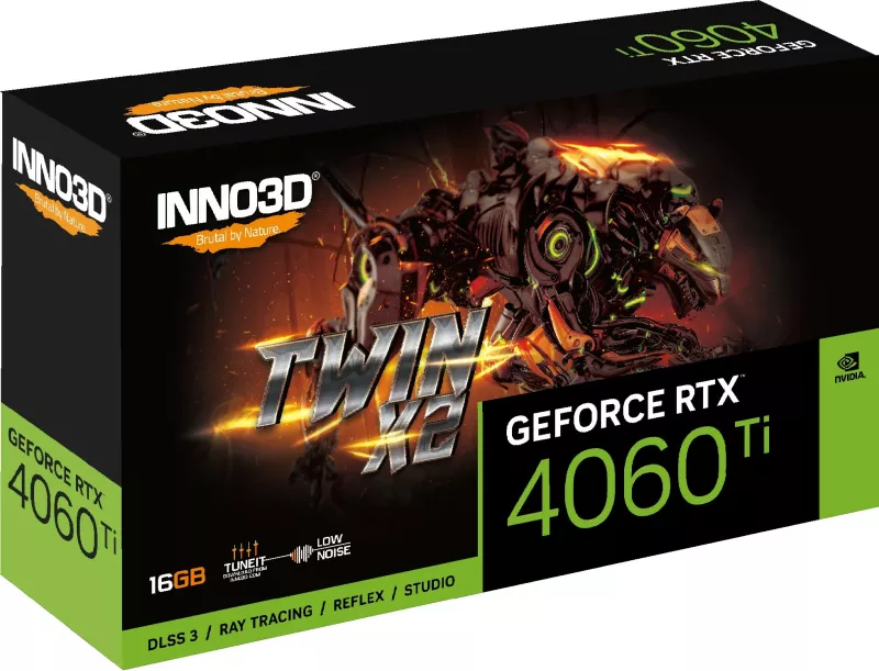 Kartelë grafike Inno3D GeForce RTX 4060 Ti, 16 GB, GDDR6, 128 bit, 7680 x 4320 pixels