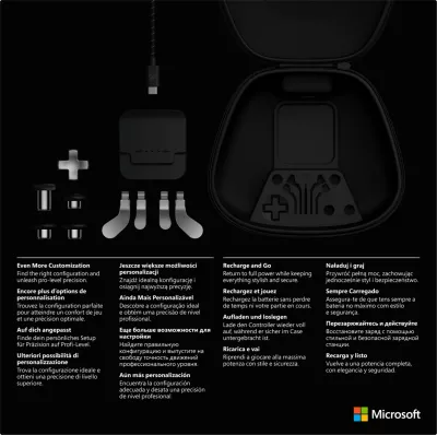 Kontroller për lojëra Microsoft Xbox Elite Series 2, PC, Xbox One, Ngjyrë e zezë, USB Type-C