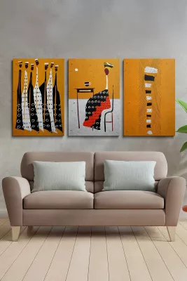 Set pikturash dekorative në kanavacë (3 copë), Wallity, Ersycnvs4, 50x70cm