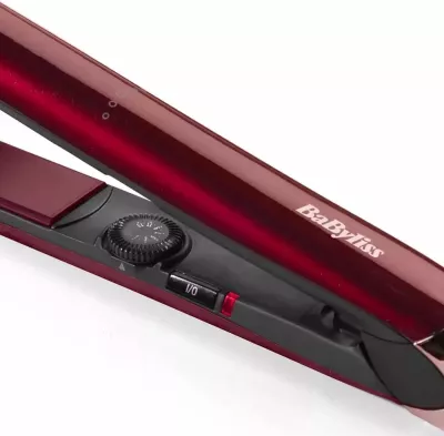 Drejtues flokësh, BaByliss, ST212PE, 24 mm, pllaka qeramike me jonizim, 210°C, e kuqe
