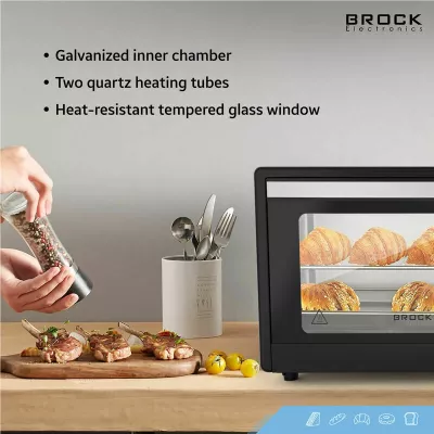 Furrë elektrike mini Brock TO 9001 B, 9 L, 650 W, me konvekcion, e zezë