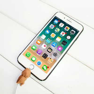Mbështjellës për kabllo telefoni Hurtel, formë iriqi, silikon, bezhë