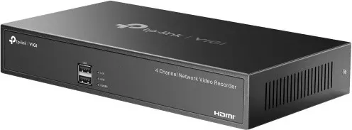 Regjistrues video rrjeti TP-Link VIGI NVR1004H, 4 kanale, 3840 x 2160 piksel, ngjyrë e zezë