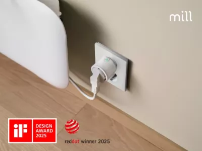 Prizë smart Wi‑Fi për ngrohës MILL MILLSMARTPLUG, 2300 W, sensor temperature & lagështie, Matter, e bardhë