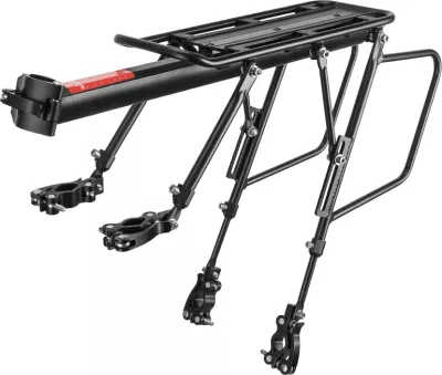 Raft biçiklete Rockbros 33210004001 me rafte dhe dritë LED, e zezë