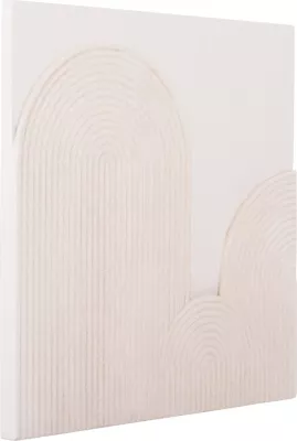 Panel dekorativ për mur, seri katrore Santorini, FH4517, MDF, ngjyrë e bardhë e zbehtë, 80x4.5x80 cm.