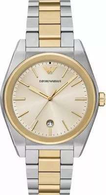 Orë dore meshkujsh Emporio Armani Federico AR11716, argjend dhe ar, me kuti