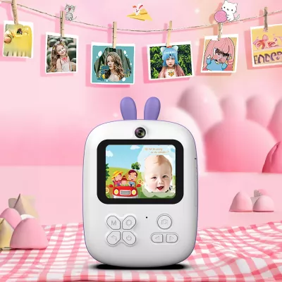 Printer termik mini për fëmijë Hurtel HURC10F me kamerë dhe video, 1800mAh, 32GB, Violet
