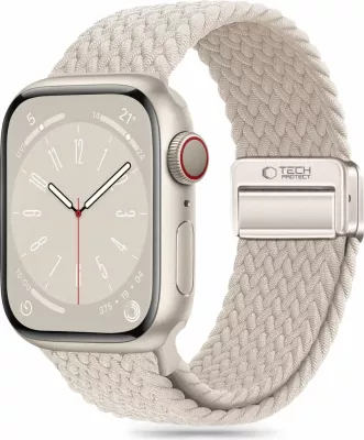 Rrip najloni për smartwatch Tech-Protect Nylonmag për Apple Watch 42/44/45/49 mm, Bezhë