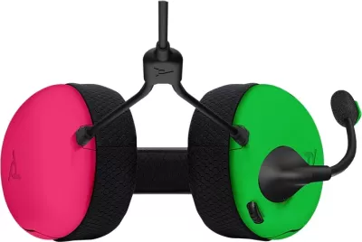 Kufje gaming PDP LVL40 stereo me mikrofon, të lidhura me kabllo, rozë/jeshile