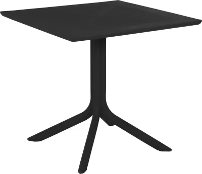 Tavolinë katrore për jashtë, polipropileni, LUNAR FH5930.12, e zezë, 80x80x75H cm