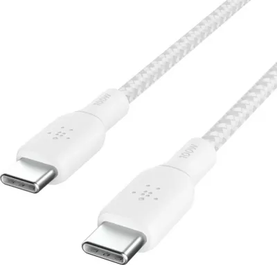 Kabëll USB-C Belkin CAB014bt3MWH, 3 m, USB 2.0, Bardhë
