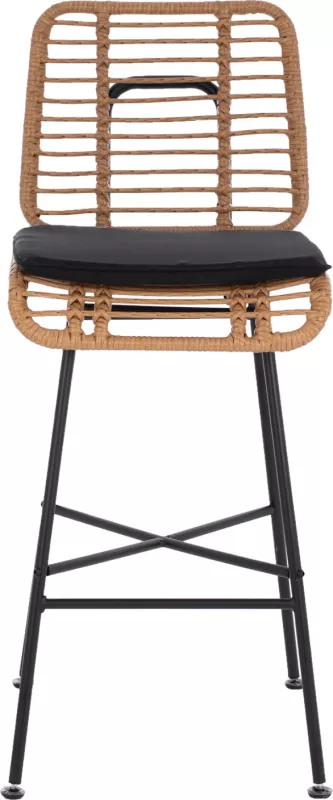 Karrige për bar metalike EDDIE me jastëk FH5708 me wicker bezhë 45x46.5x115 cm