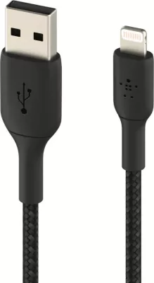 Kabllo Belkin CAA002BT0MBK, 0.15 m, Lightning, USB A, e zezë