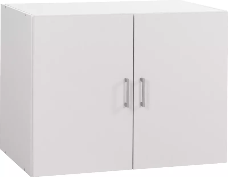 Kabinet i sipërm për gardërobë me 2 dyer, JASLYN FH350.05, melaminë, ngjyrë e bardhë, 80.2x42x60H cm