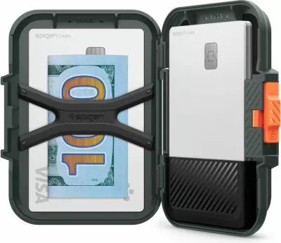 Mbështjellës Spigen Lock Fit MagSafe për karta, i gjelbër