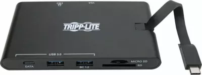 Dock station USB-C Tripp Lite U442-DOCK3-B, 1x HDMI, Gigabit LAN, 2x USB 3.0, 2x USB-C, lexues SD/microSD, e zezë