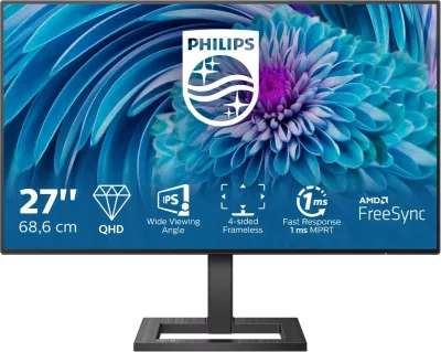 Monitor Philips E Line 275E2FAE/00, 27", Quad HD, LED, 4 ms, i zi