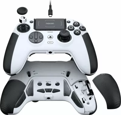 Gamepad wireless Nacon Revolution 5 Pro, kompatibil me PS5/PS4/PC, Hall Effect, me çantë dhe aksesorë, i bardhë