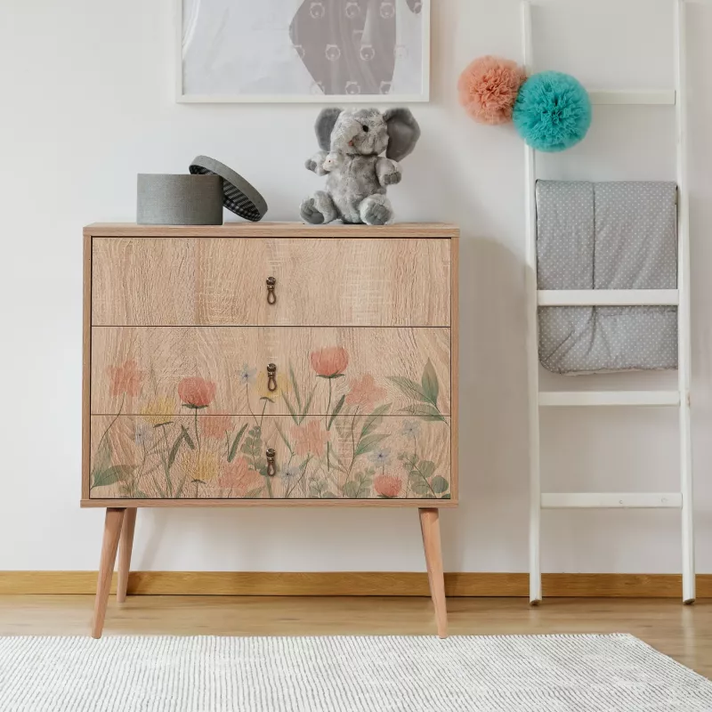 Komodinë Hanah Home, City Trio Tulip, ngjyrë lisi sonoma