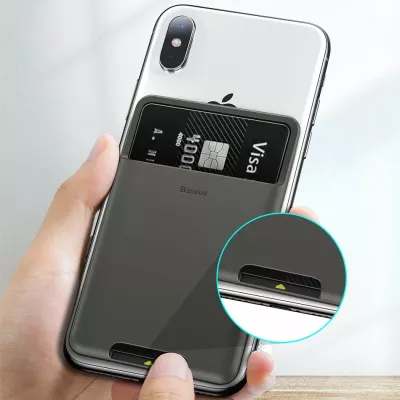 Mbështjellës për karta Baseus ACKD-B0G për celular, silikoni, Gri