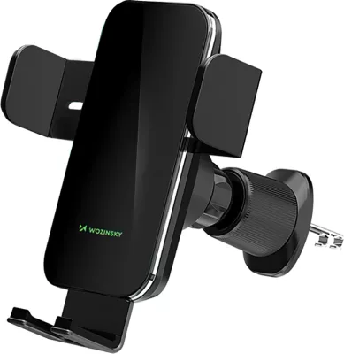Mbajtës telefoni me karikues wireless Wozinsky WEDZ-3Y8S për veturë, 15W, i zi