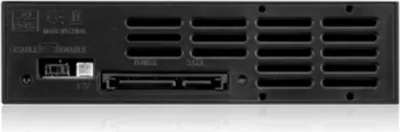 Mbajtës hot-swap për HDD 3.5\" SATA ICYBOX IB-158SSK-B, 5.25\" bay, me kyç, e zezë