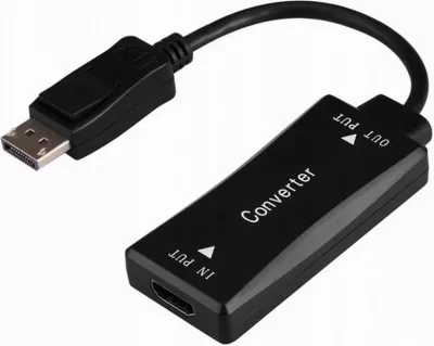 Kabllo Adapter Gembird A-HDMIF30-DPM-01, Aktiv 4K 30Hz HDMI në DisplayPort, 0.15 m, e zezë