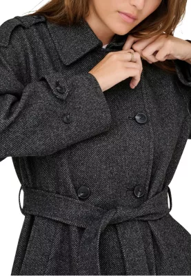 Pallto trench për femra Only ONLASTA 15363034, gri e errët [Madhësia: XL]