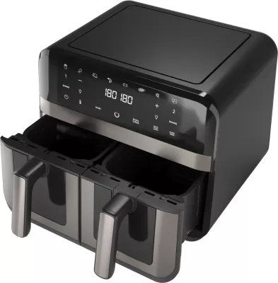 Fritezë me ajër të nxehtë AIWA FUTAGO AFR-9000 9L (2x4.5L) 2400W, e zezë/inox