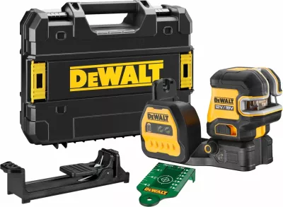 Laser kryq nivelues DeWalt DCE825NG18, 18V/12V XR, 5 pika, 30m (50m me detektor), rreze e gjelbër, set me kuti