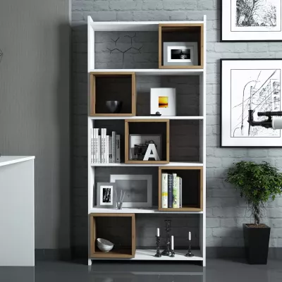 Raft librash Hanah Home, Box, bardhë dhe arre