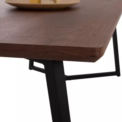 Tavolinë ngrënie JAY FH9304.02 MDF sipërfaqe ngjyrë arre këmbë metali 200x100x75H