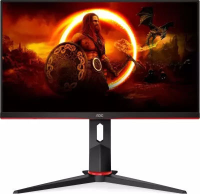 Monitor për lojëra AOC Q24G2A/BK, 23.8", IPS, QHD, 165 Hz, DisplayPort, HDMI 2.0, me ngjyrë të zeza dhe të kuqe