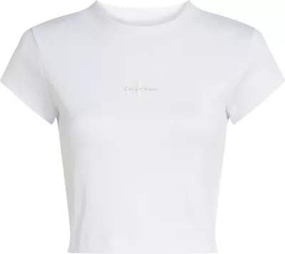 Maicë për femra Calvin Klein Jeans MONOGRAM BABY TEE LV047AB802, e bardhë [Madhësia: L]
