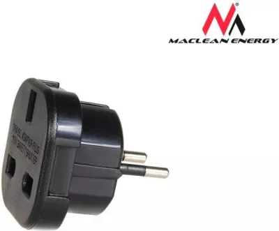 Adapter Maclean MCE72 për prizë EU në UK, i zi