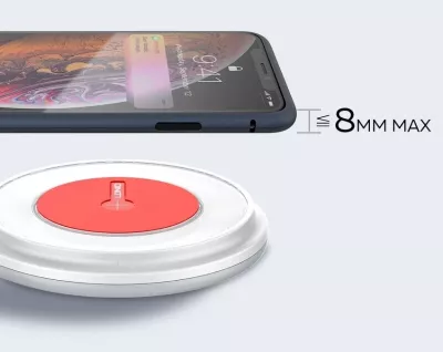 Karikues wireless i shpejtë LDNIO AW001 10W me dritë LED, bardhë/kuqe