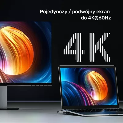 Switch KVM Unitek, 2x HDMI 4K, 1x DisplayPort, USB-C, PD 100W, hiri