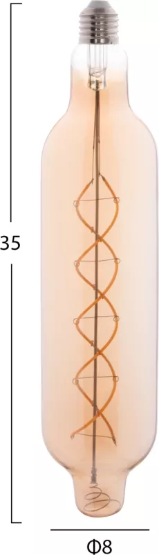 Llambë LED filament, ngjyrë ari, FH4055.02, JHD-NW7775, 8W, E27, 3000K, e zbehtë