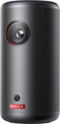 Projektor portativ Nebula Capsule 3 1080p, 200 ANSI lumens, Google TV/Netflix, deri 120\" ekran, 8W Dolby, bateri 2.5 orë, gri