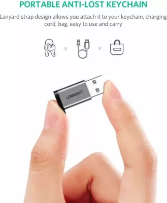 Adapter UGREEN 50533 USB 3.0-A (M) në USB-C (F) 5Gbps, gri, blister