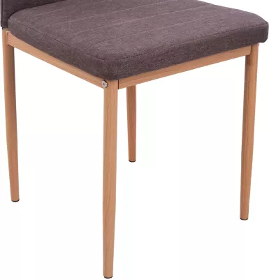 Karrige metalike Lady FH0037.13, pëlhurë kafe me kornizë metalike K/D 40x48x95 cm, set prej 4 copash