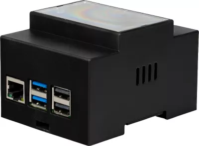 Kasë Raspberry Pi RASPBERRY PI5 Hutschiene, e zezë