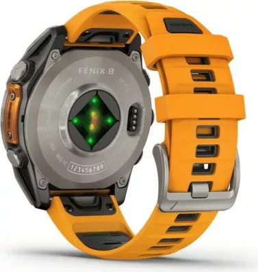 Smartwatch Garmin Fenix 8 Amoled Sapphire GPS 47mm, titan, portokalli