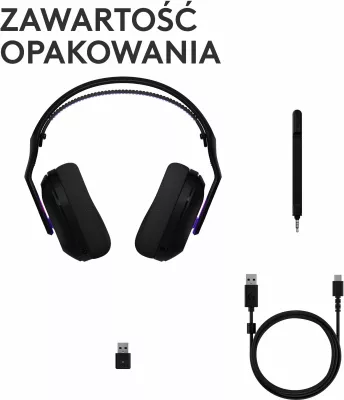 Kufje gaming Logitech G522 LIGHTSPEED 981-001544, pa tela, RGB, USB/USB-C, Bluetooth, të zeza