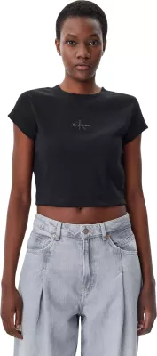 Maicë për femra Calvin Klein Jeans MONOGRAM BABY TEE LV047AB802, e zezë