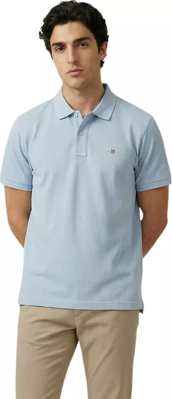 Maicë polo për meshkuj Gant REG SHIELD SS PIQUE 2601.002210, blu e çelët [Madhësia: XL]