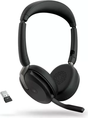 Kufje Jabra Evolve2 65 Flex, Wireless, Link380a MS, karikim wireless, e zezë