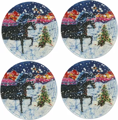 Set 4 copë mbulesa tavoline Hermia Concept, shumëngjyrëshe, 37cm